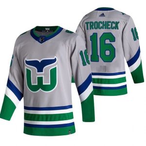 Carolina Hurricanes Trikot Trikot Vincent Trocheck 16 2022 Reverse Retro Grau Authentic